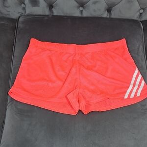 adidas Pink Athletic Shorts with White Stripes